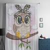 Cartoon Cute Owl Chiffon Sheer Curtains For Living Room Bedroom Decoration Window Tulle Curtains Drapes