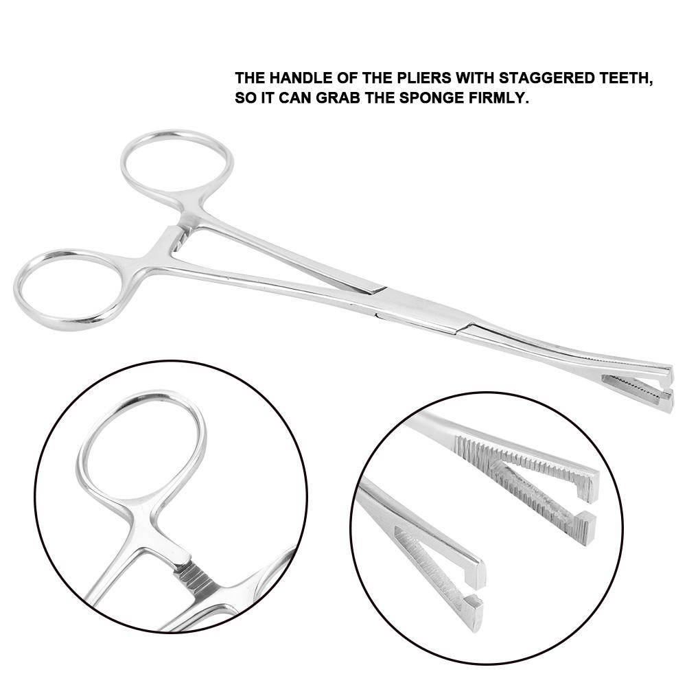 Body Piercing Pliers Tool Ear Lip Navel Nose Tongue Septum Sponge Forceps Clamp