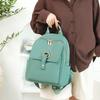 Casual solid color backpack women's new trendy college student schoolbag commuting large capacity travel backpack tide