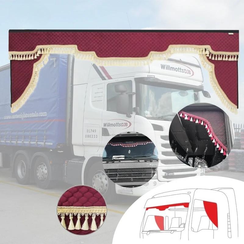 Truck Curtains,Front and Sleeper Window Sunshade,Universal Fit for VOLVO/RENAULT/SCANIA,Custom Logo