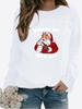 Women's Winter Printed Round Neck Comfortable Sports T-shirt Plus Size Casual Long Sleeve Tops Sweatshirt Printed Sweater Pullover