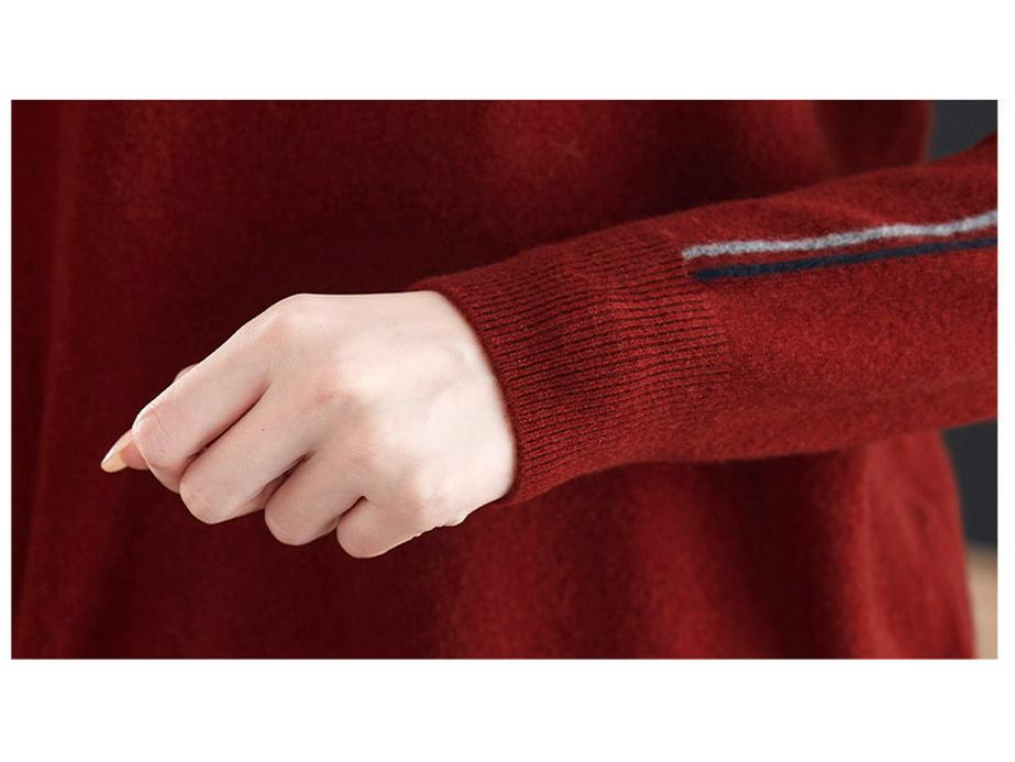 Hengyuanxiang 2025 Women's 100% Pure Wool Round Neck Sweater - Versatile Knit Top for Outerwear or Innerwear