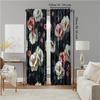 2 pcs   versatile polyester transparent curtains for home decoration Dark Rose Floral Peel for use in bedrooms and living rooms