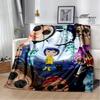 C-coraline Cartoon Printied Blanket Warm Beautiful Flannel Soft and Comfortable Blanket Home Travel Blanket Birthday Gift