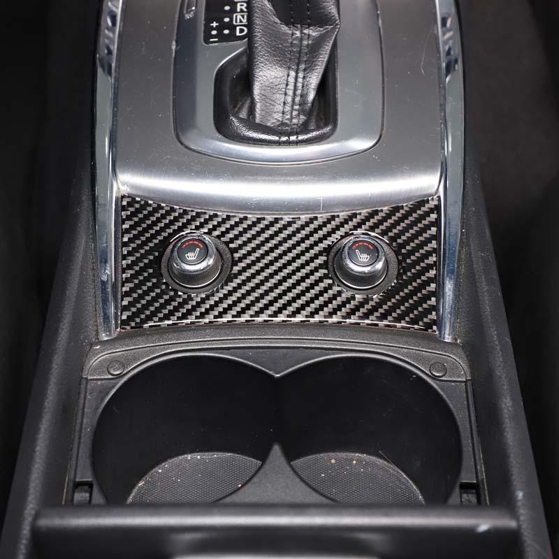For 2007-2013 Infiniti G25 G35 G37 Soft Carbon Fiber Car Center Console Seat Heating Adjustment Panel Trim Sticker Accessories