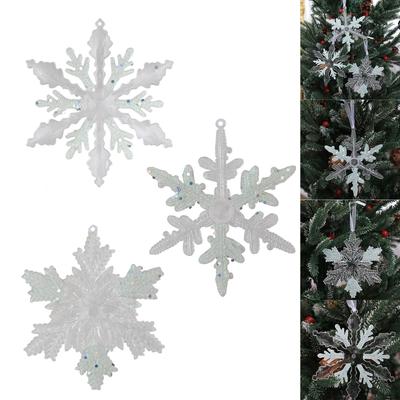 Vánoční akrylové křišťálové sněhové vločky ozdoby Vánoční stromeček sněhové vločky ozdoby Čirý přívěsek na vánoční strom