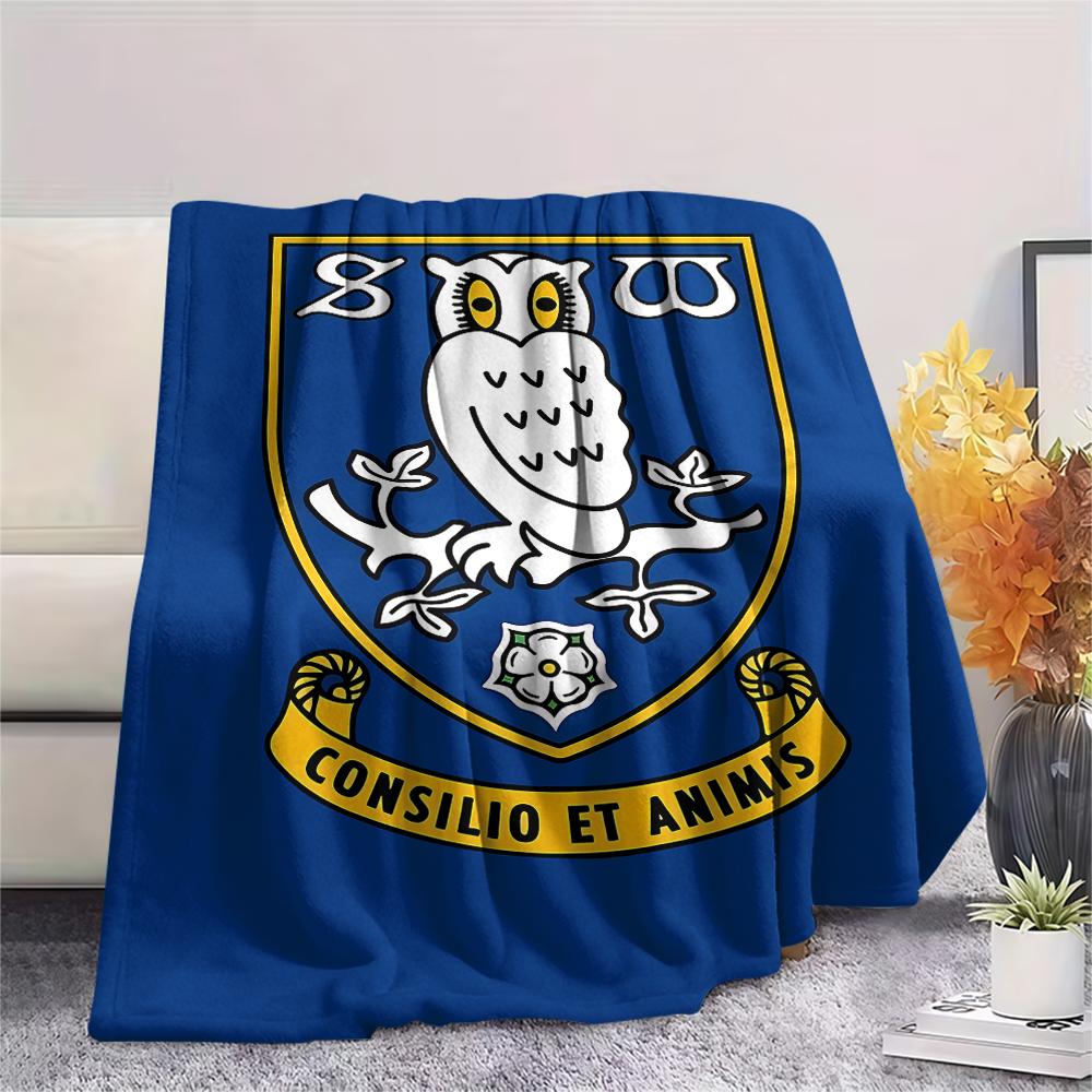 1 szt. Koc flanelowy z nadrukiem Sheffield Wednesday Football Club, Wysokiej jakości, na wszystkie pory roku, Wystrój domu, Ciepło i komfort, Idealny na prezenty świąteczne
