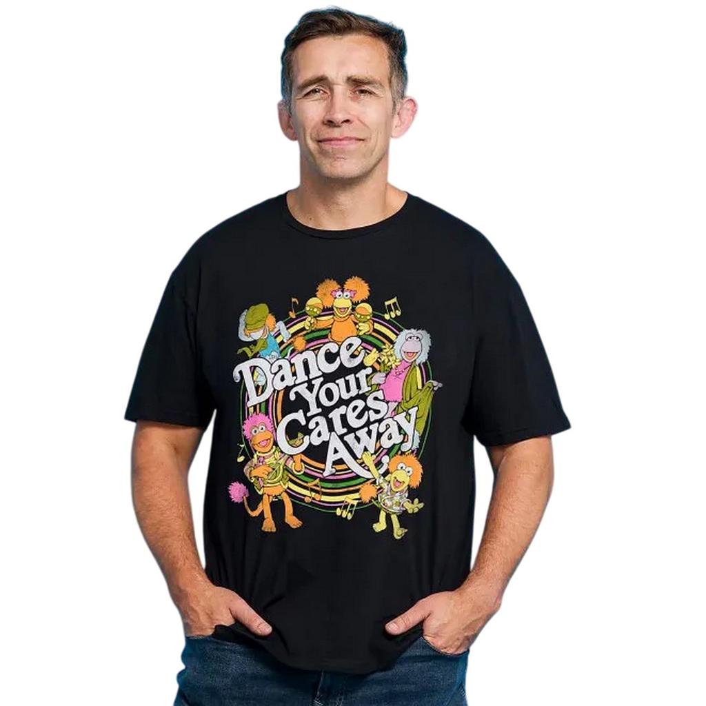 Fraggle Rock Unisex Adult Dance Your Cares Away Swirl T-Shirt