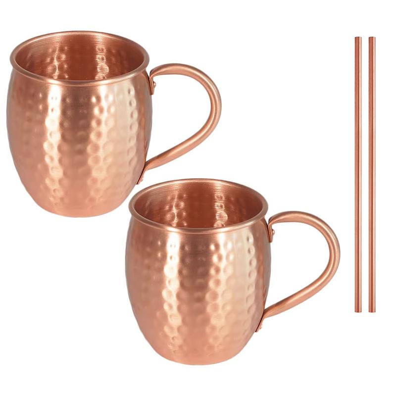 350Ml 12Oz 100% Copper Moscow Mule Mug Durable Coppery Beer Mug Coffee Mug Milk Cup Pure Copper Cocktail Whiskey Glass Drinkware
