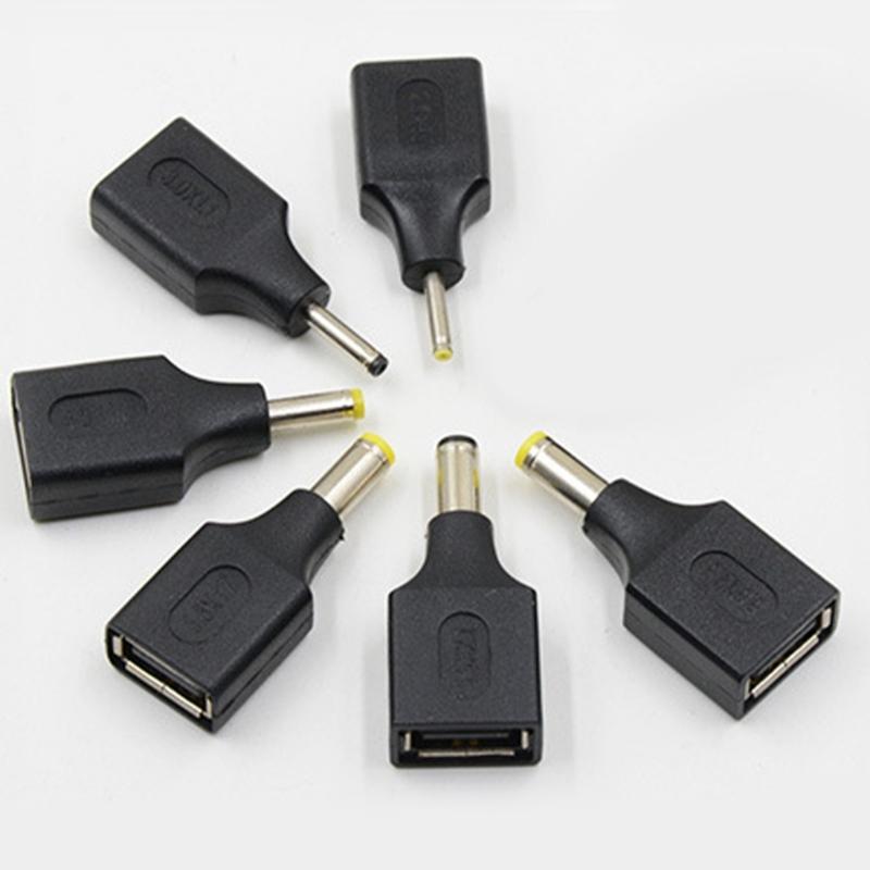 Universal Laptop Power Adapter Tip USB Female Connector Head for Various Notebook Models and Brands Black