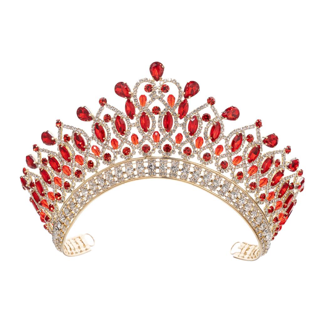 Baroque European and American Beauty Pageant Bridal Crown Tiara Alloy Crystal Wedding Headband Hair Accessories Crown