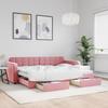 VidaXL Daybed with Trundle and Drawers Pink 80x200 Cm Velvet 3196973