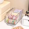 1pc/2pcs Acrylic Round Hole Foldable Drawer Stationery Storage Box Desktop Drawer Office Bedroom Dormitory Organizer Box