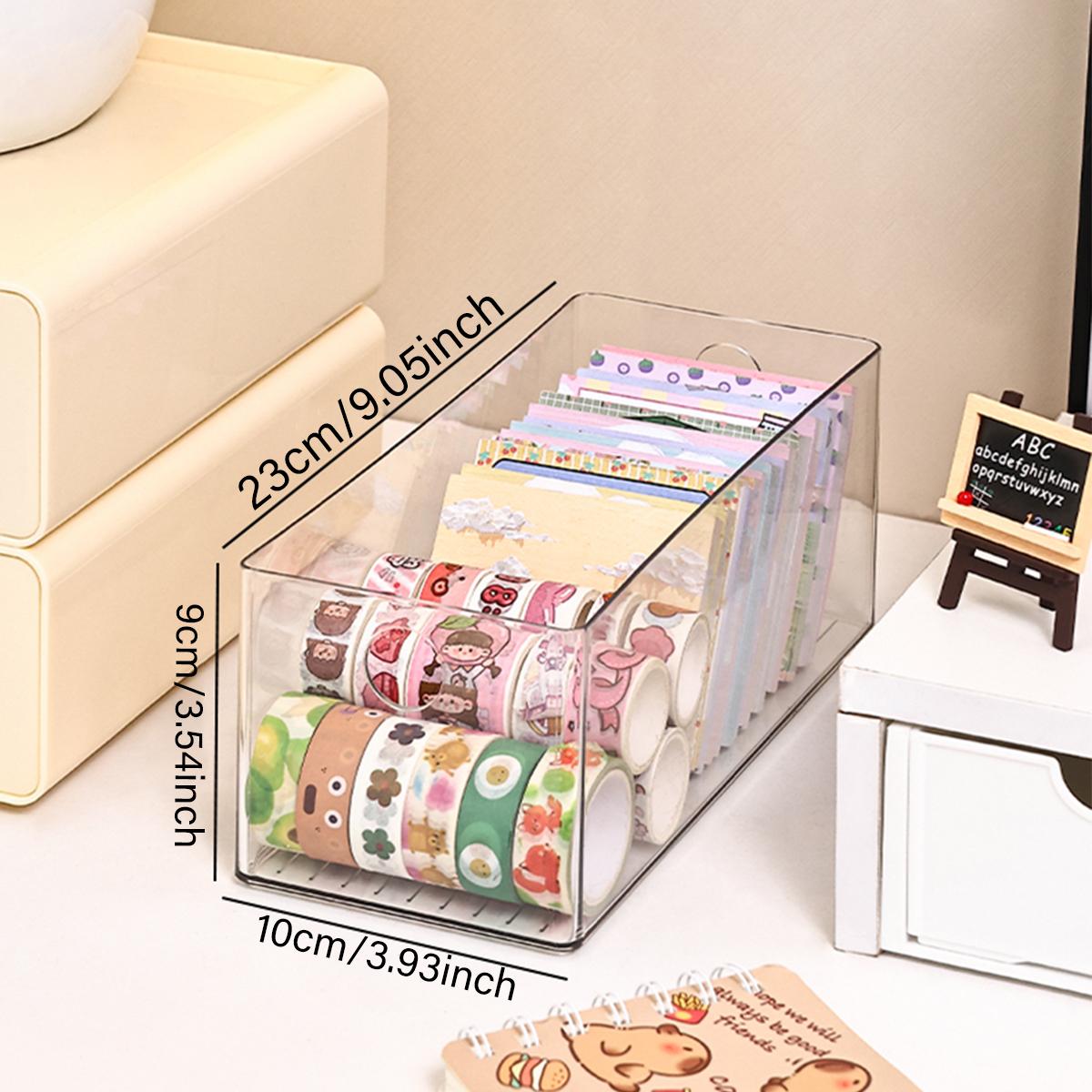 

1pc/2pcs acrylic round hole foldable drawer stationery storage box desktop drawer office bedroom dormitory organizer box