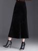 Black Velvet Sequin Fishtail Skirt - 2026 Spring High-Waisted Bodycon Skirt for Commuting