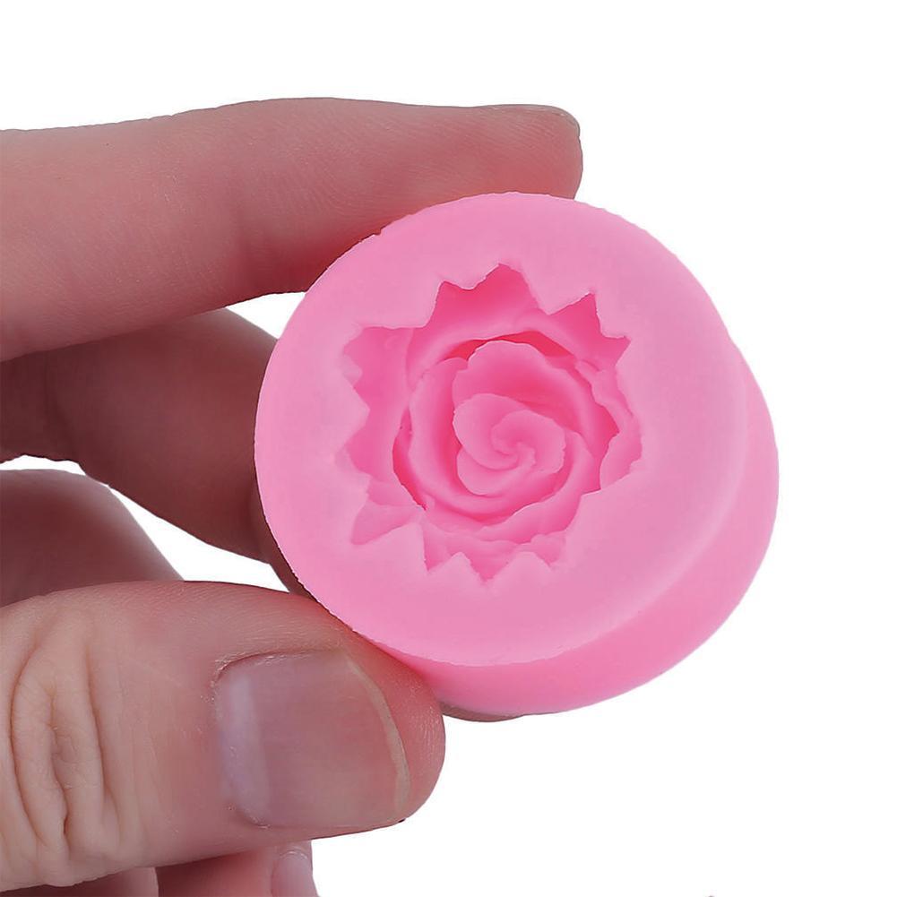 3D Rose Flower Silicone Fondant Mold Bloom Rose Shape Resin Candle Mold for Cake Decoration Chocolate Soap Candy Making Crafts