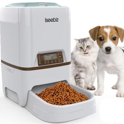 Iseeandiz Automatic Pet Feeder Cats Dogs 5L 4 Meals Daily 20 Days Recording USB