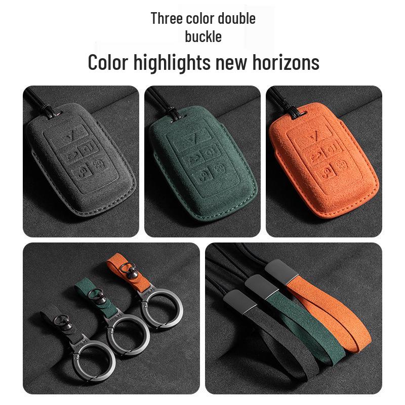 Compatible 3D Suede Key Cover for Land Rover, Range Rover Discovery, Sport 2, and Autobiography 4th/5th Gen Models.