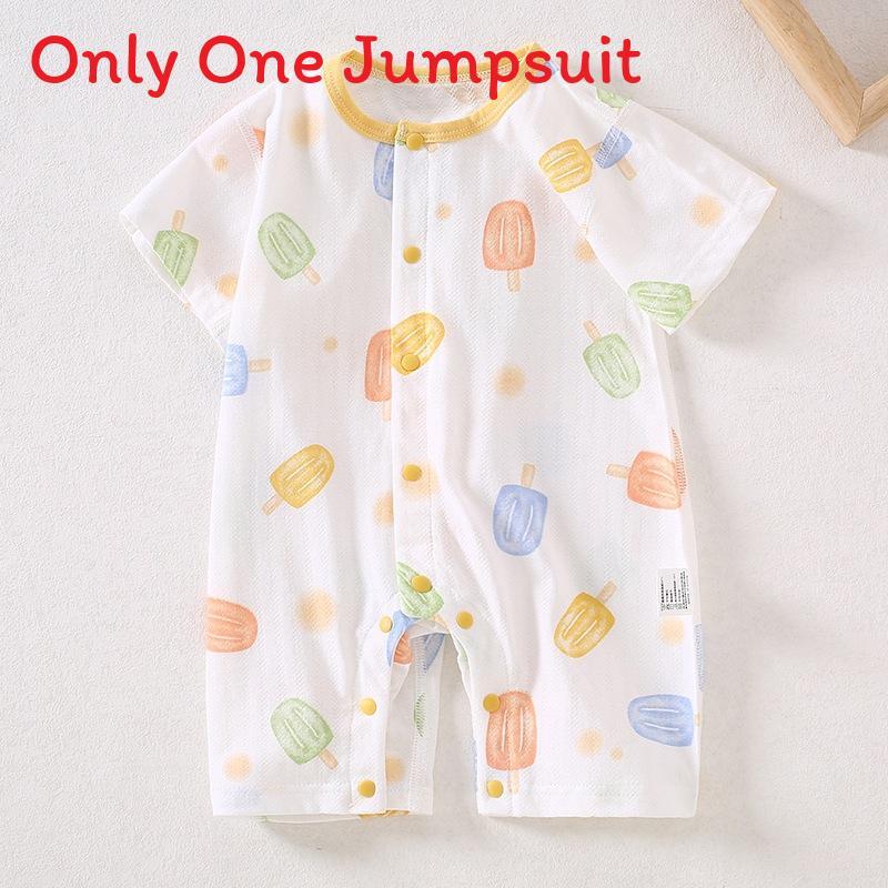 Baby Cotton Romper Suit With Antibacterial Nobone Technology For Newborns Summer Wear