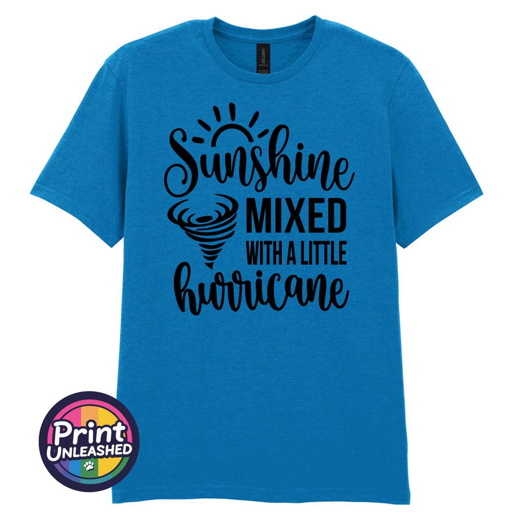 Sassy Slogan TShirt Sunshine Mixed with A Little Hurricane Tee Fun Novelty Gift