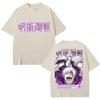 Japanischer Anime Jujutsu Kaisen Gojo Satoru T-Shirts Unisex Damen Harajuku Mode Unisexga T-Shirt Übergroß Baumwolle Y2k Sommer T-Shirt