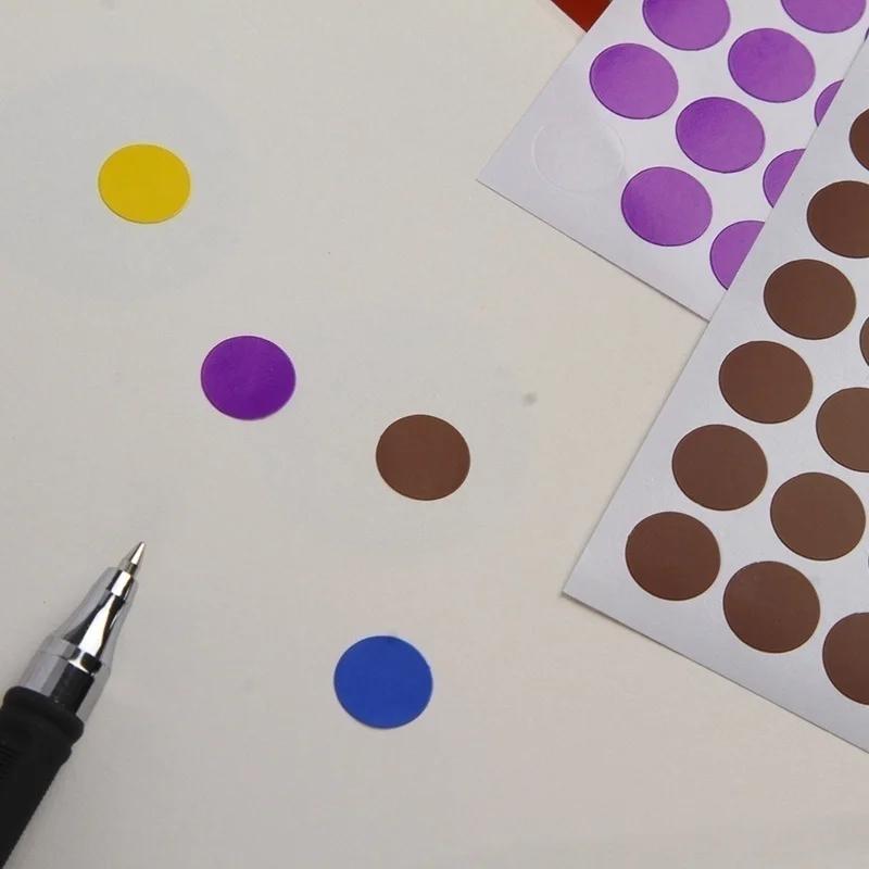 4Sheets 10mm Round Stickers Assorted Colors Colored Sticker Dots Coding Circle Dot Labels Diameter