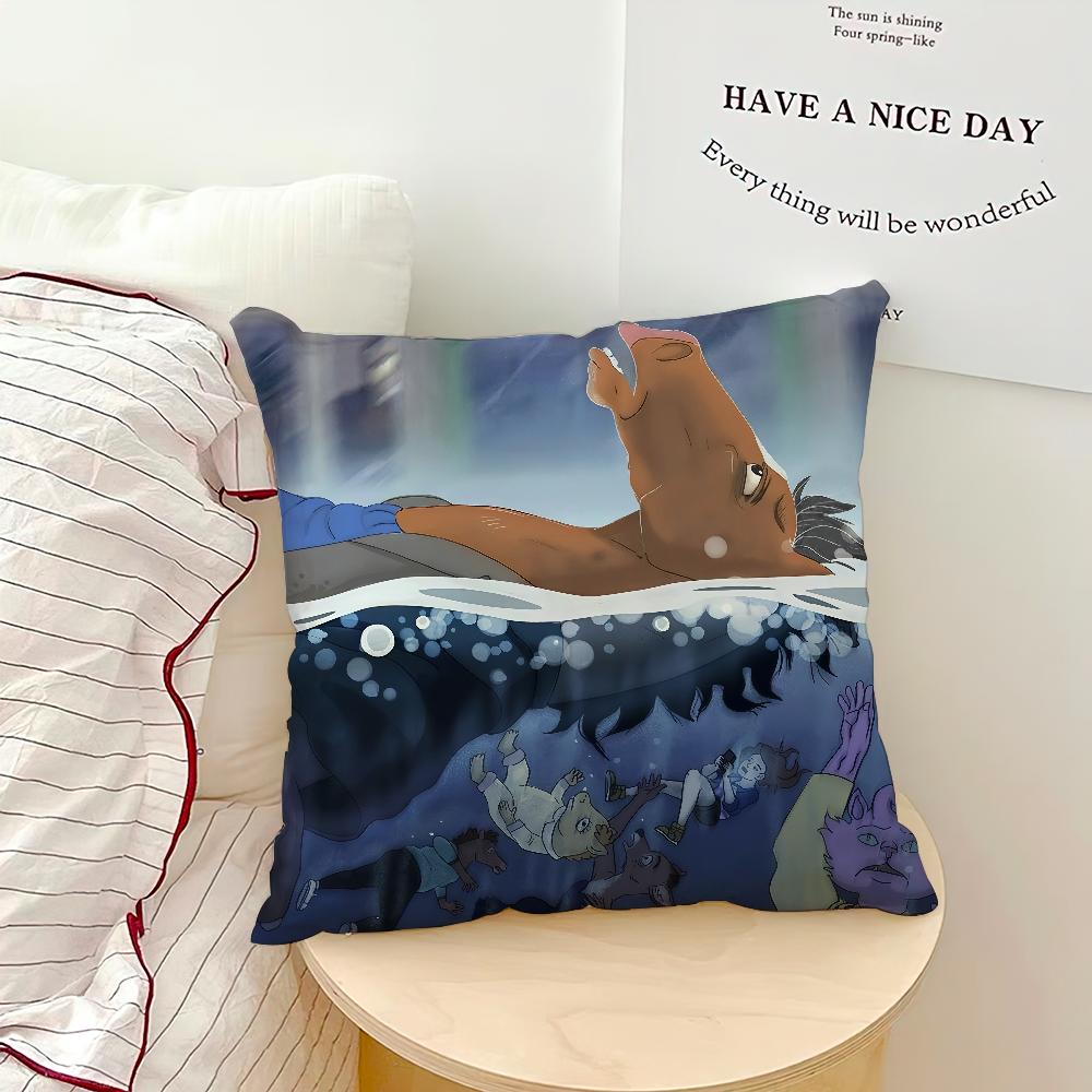 Cartoon B-BoJack B Cozy Soft Pillow Case for Sofa Living Room Home Office Decor Protective Covers