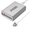580W Gan-Ladegerät 8-Port USB Typ C Desktop-Ladestation Telefon Schnellladung Für iPhone 16 15 iPad Macbook Laptop Tablet Samsung