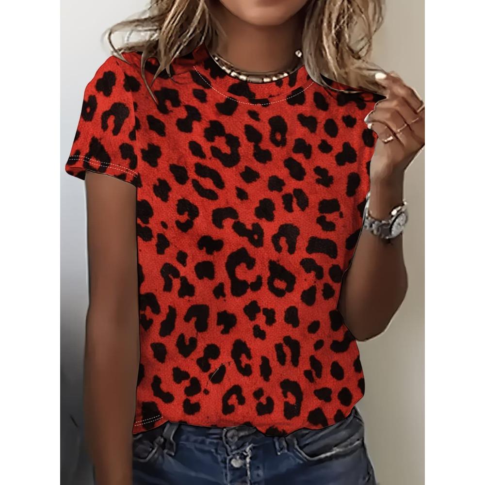 Summer casual women's round neck T-shirt