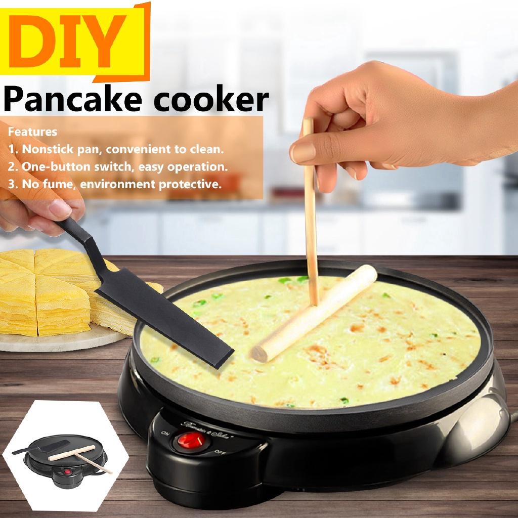 220v 650w Cooker Cooking Pan W/ Egg Baking Tool Electric Non-stick Pancake Pizza Making Machine