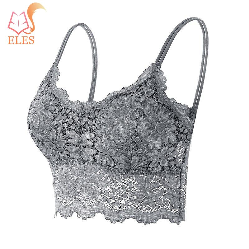 New Women Lace Bras Top Comfortable Bralette Solid Color Sexy Underwear Vest Female Hollow Out Wireless Lingerie Bra