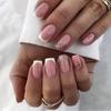 Detachable White French Glitter Sequin False Nail Tips