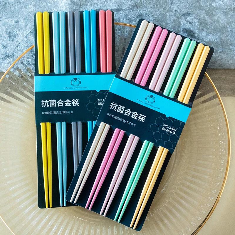 Chopsticks Set Chinese Chopsticks Reusable Mixed Color Chopstick Sushi Noodle Sticks Household Kitchen Tools Party Supplies