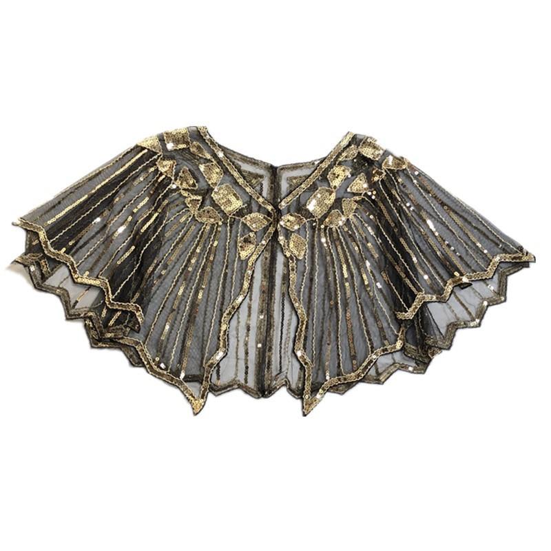 Sequins Coat Poncho Women Scarf Outfits Black Cape Ladies Scarves Party Outerwear Shawls Casaco Wraps Woman Clothes Robe Mujer