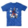 Abraham Lincoln Playing Hockey Funny 4th of July Hockey Blue T-Shirt