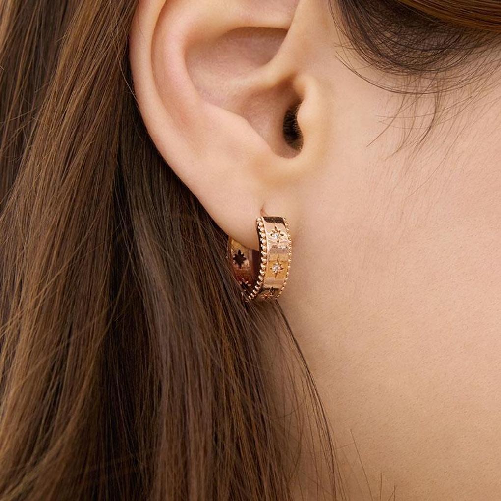[LsSHOP] 14K Star Point Rail Earrings (Gold Plated)_LJ5224BRE