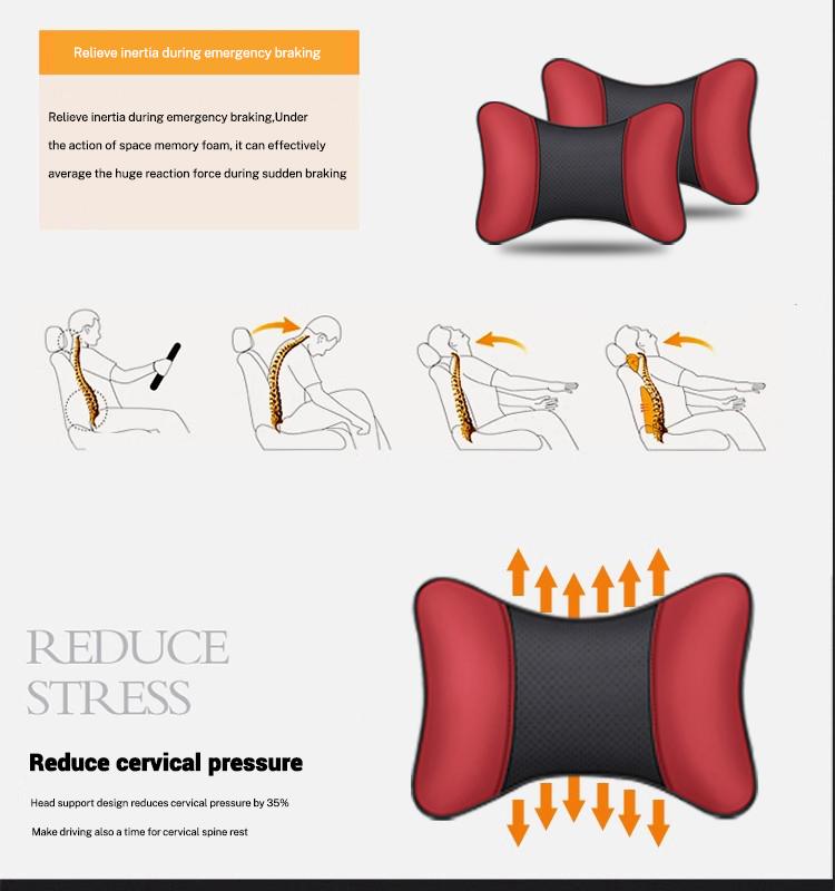 SQLI6 2pcs Car Interior Seat Headrest Pillow Neck Support Pads Stickers for BMW M Performance E30 E34 E36 F21 F30 F35 M3 M5 X1 X3