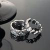 Rhombus Drop Glaze Open Ring Women'S Light Luxury Niche Design Retro Set Exquisite High-End Exquisite High-End Ring