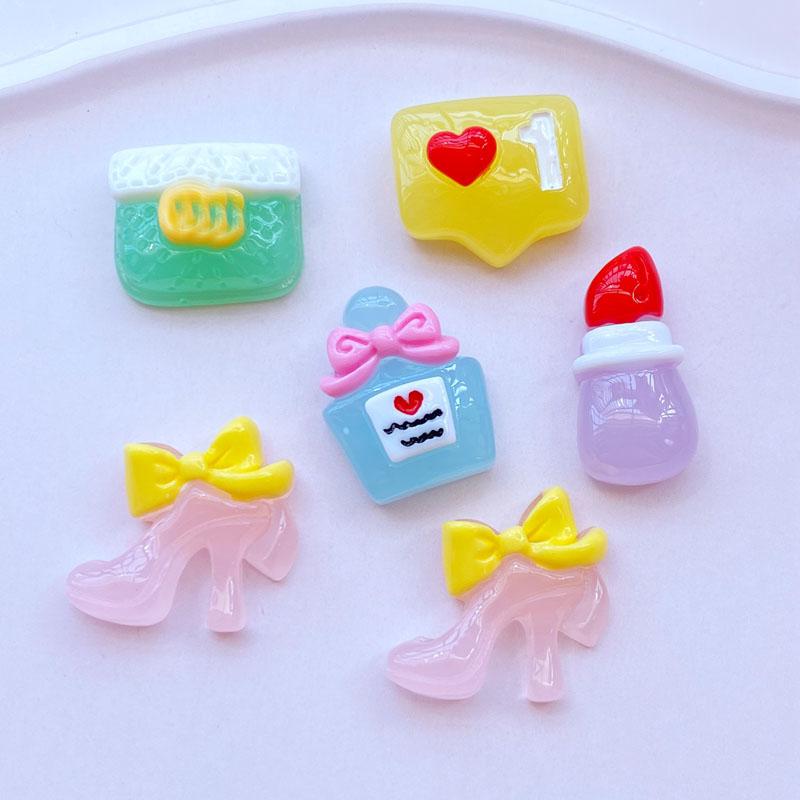 10Pcs New Mini Cute Cosmetics Series Flat Back Resin Scrapbooking DIY Jewelry Craft Decoration Accessorie