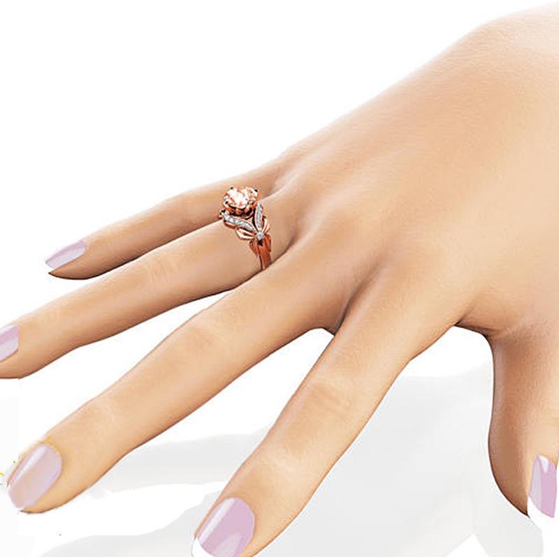 Fashion Micro Diamond Ring Ring Rose Gold Zircon Ring