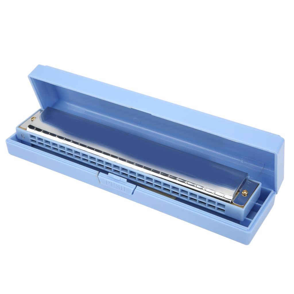 Harmonica 24 Holes Key of C Mouth Organ Tremolo Instrument Toy for Beginner Kid Adult