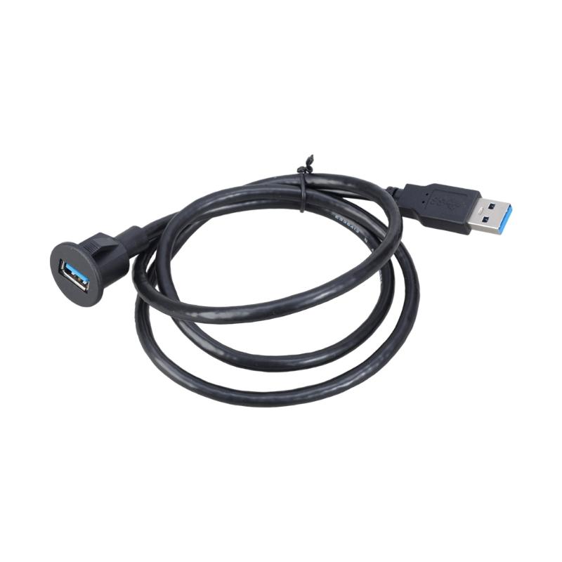 104cm USB3.0 Male To Female Extension Cable Plastic Texture for Car Dashboard Panel Mount with 5Gbps Data Transfer