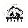 Gancio da Parete in Ferro Appendi Chiavi Design Gatti Neri Scaffale Portaoggetti per Decorazione Casa Regalo di Halloween Natale