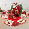 3D Christmas Cards Popup Festive Santa Greeting Cards Hexagonal Christmas Ornament With Envelops Sticky Notes for Kid Gifts