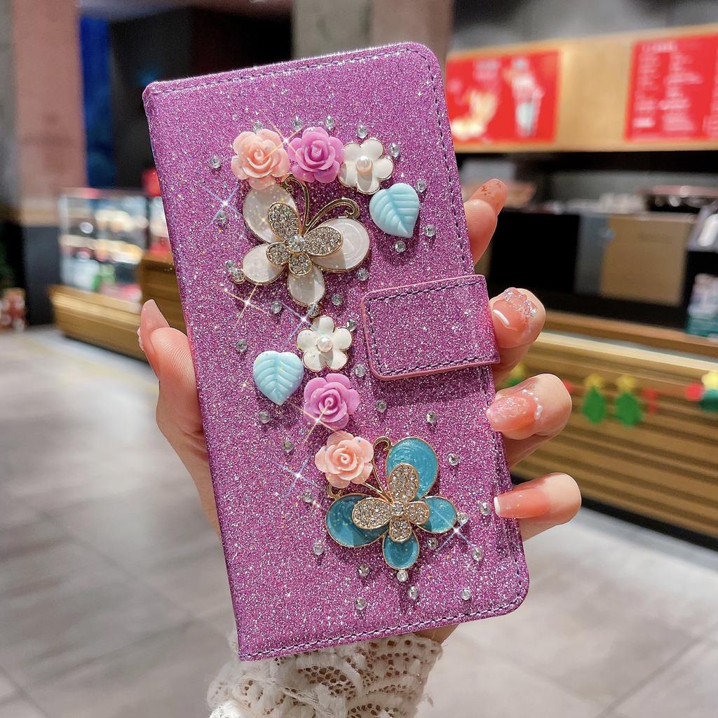 Bling Crystal Diamond Strass Portemonnaie Hülle für Iphone 14 Pro Max 13 12 11 Xr Xs X 7 8 Plus Se 2022 Karten Solt Glitzer Hülle