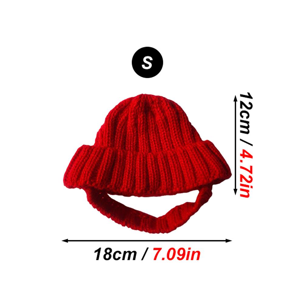 

1 PC Warm Winter/Autumn Knitted Hat for Maltese Dogs Cute Hat To Keep Their Ears Warm Indoors Outdoors for Pet Small Dogs Cats