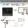 Stazione Meteorologica Wireless 8-in-1 con Sincronizzazione WiFi Sensore Esterno Alimentato a Energia Solare Temperatura/Umidità/Vento/Pioggia/Pressione in Tempo Reale per la Casa