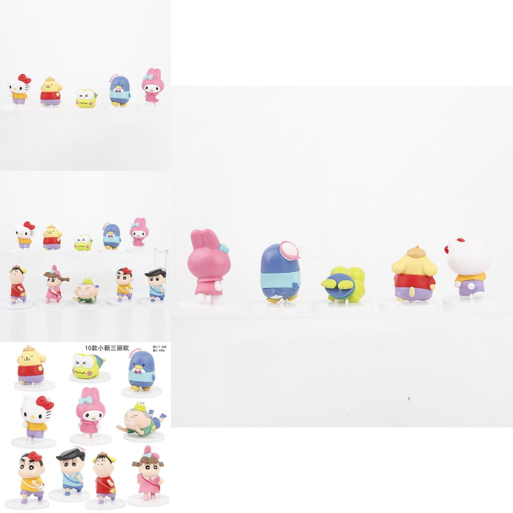 Cute Crayon Shin-chan Sanrio Collaboration Figures Pvc Blind Box Gashapon Collectibles