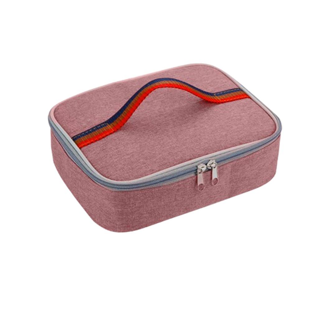 

Meal Container Lunch Box Square Picnic Pouch Leakproof Cooler Lunch Bag Women S рожевий