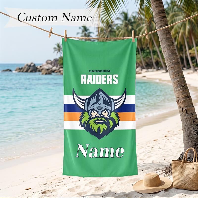 Canberra Raiders Custom Name Printed Beach Towel Personalized Soft Towel For Swimming Beach Travel